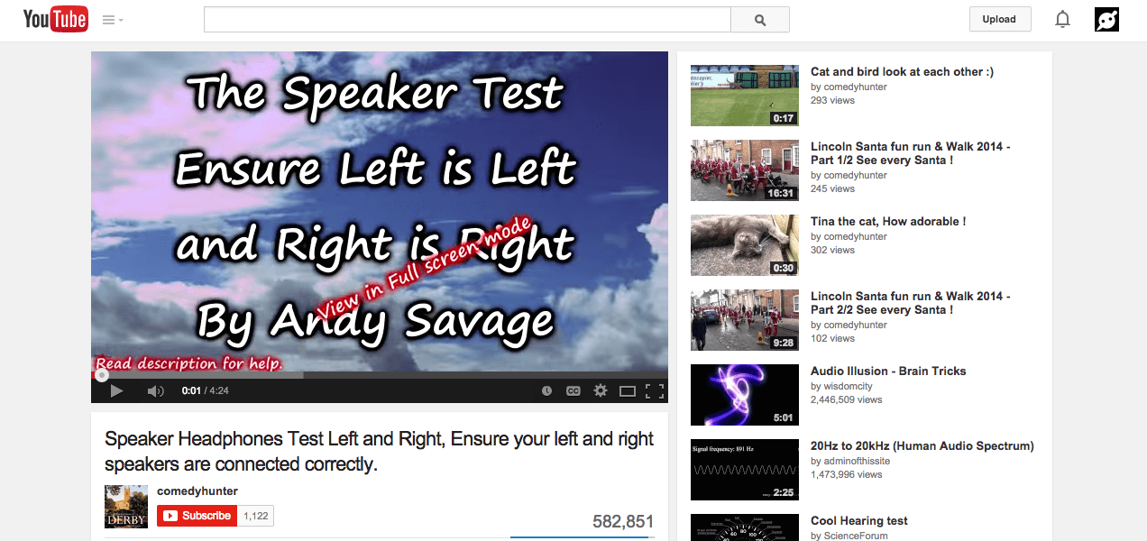 left right speaker test